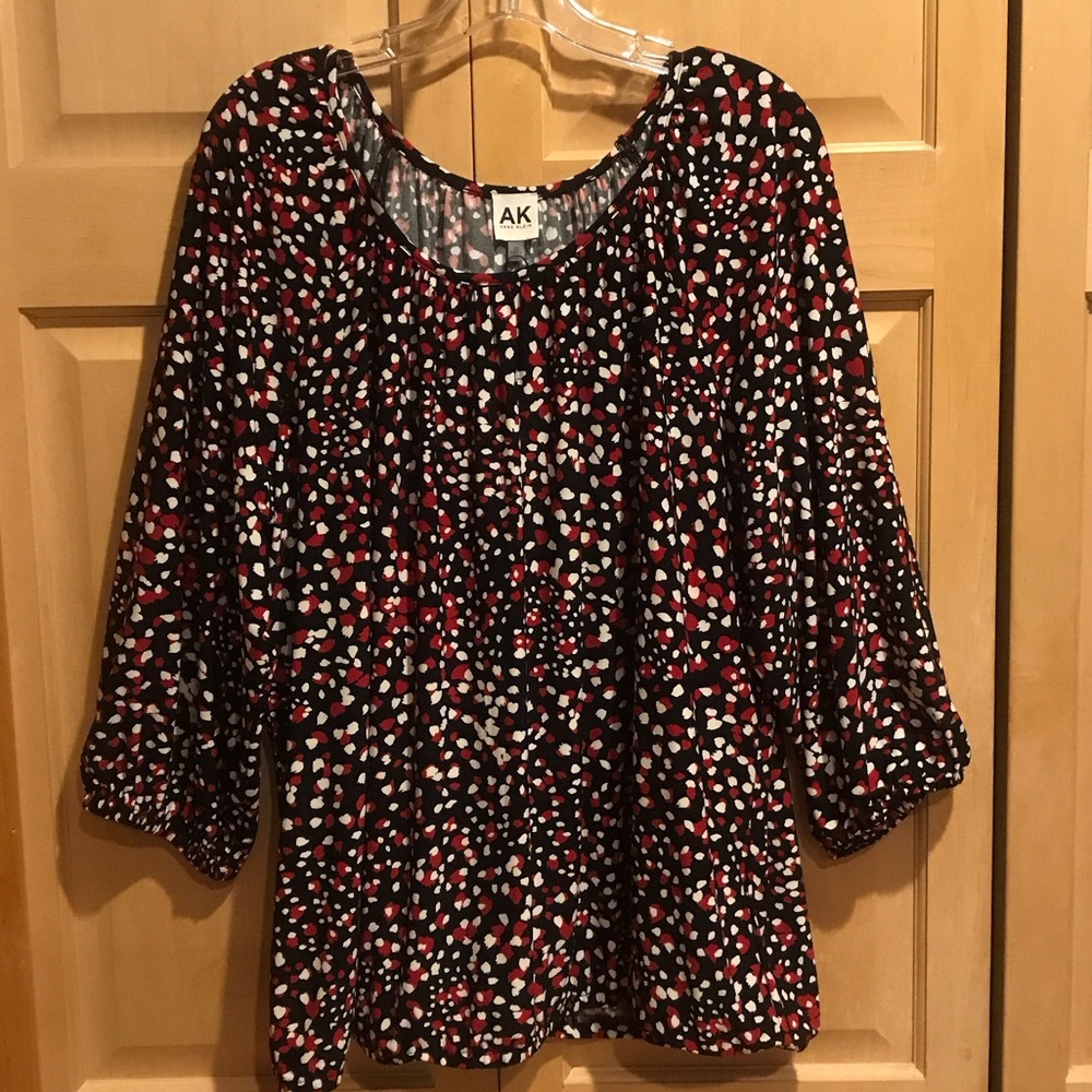 New Anne Klein Multicolor Patterned Blouse